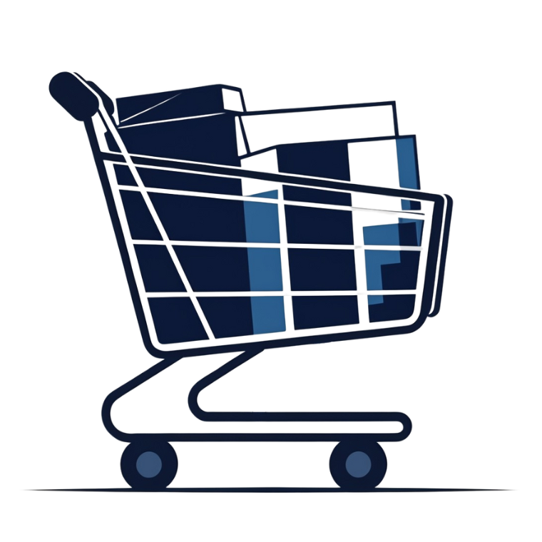 Shopping cart with boxes